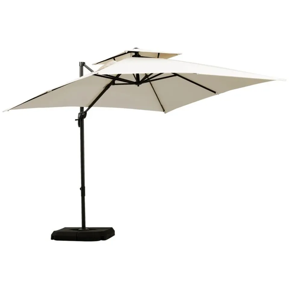 BOXED OUTSUNNY STEEL FRAME OUTDOOR ROMA CANTILEVER UMBRELLA 3 X 3M (1 BOX)