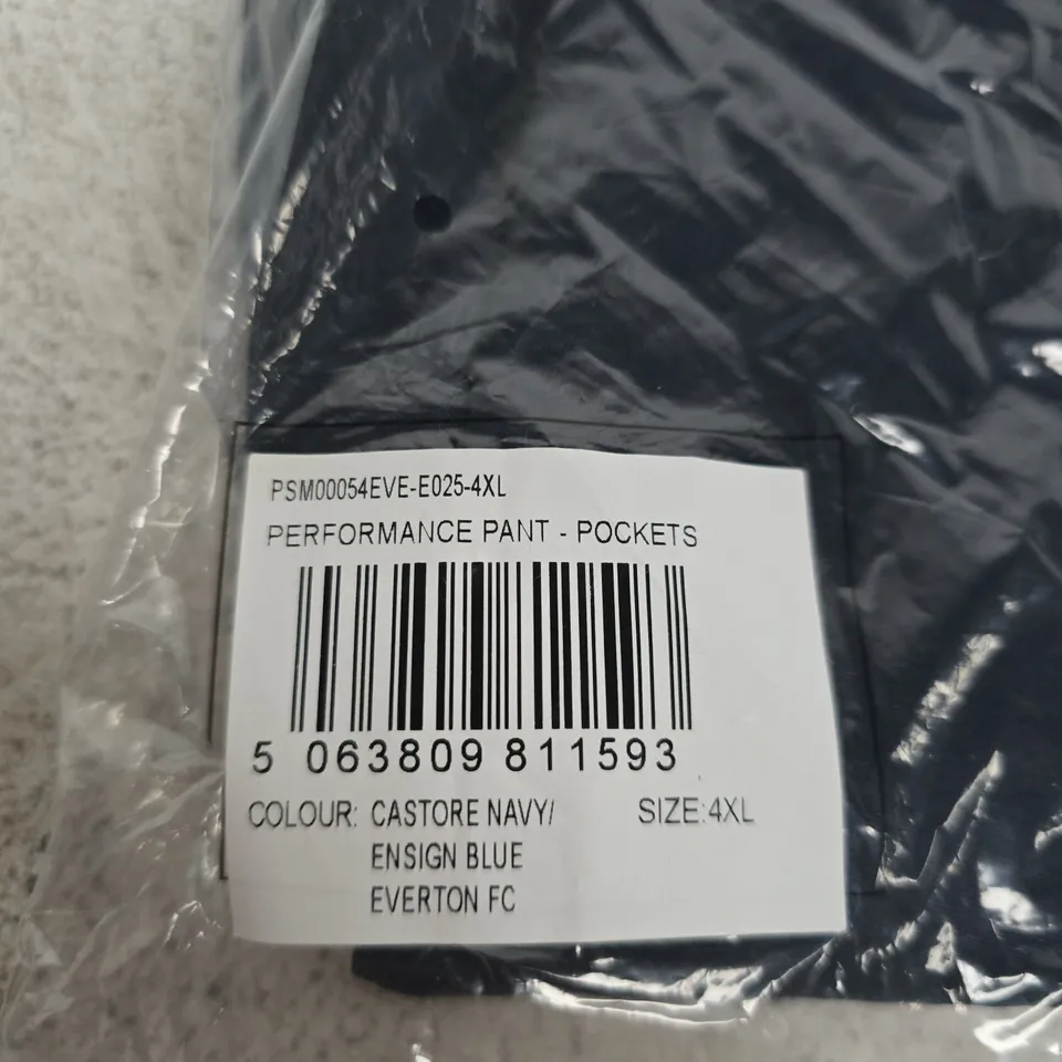 CASTORE EVERTON FC PERFORMANCE PANT – POCKETS, NAVY ENSIGN BLUE, UK SIZE 4XL