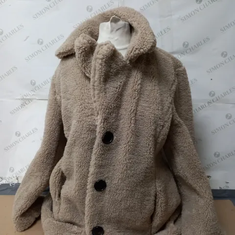 CENTIGRADE TEDDY LONGLINE COAT SIZE LARGE 