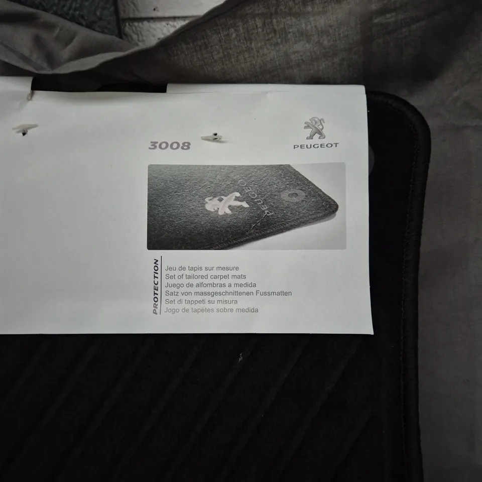 PEUGEOT 3008 FLOOR MATS – TAILORED CARPET SET WITH LOGO. 