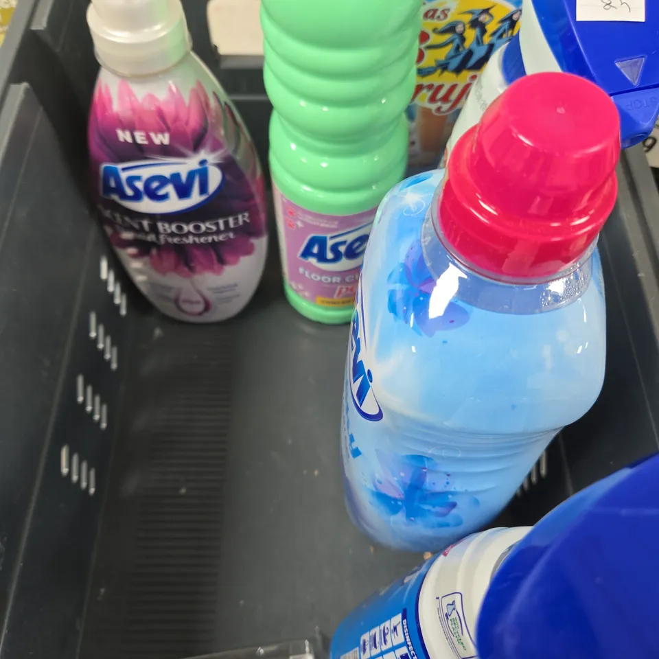 APPROXIMATELY 8 ASSORTED HOUSEHOLD PRODUCTS TO INCLUDE LAUNDRY DETERGENT, SURFACE CLEANER, LEATHER CONDITIONER ETC