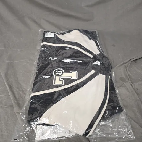 LULULEMON SCUBA OVERSIZE COLLEGIATE GRAPHIC JACKET IN BLACK MULTI SIZE M/L