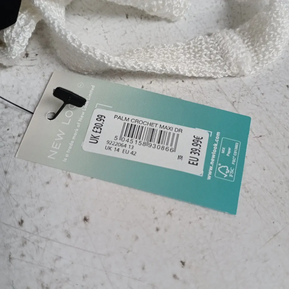 NEW LOOK PALM CROCHET MAXI DRESS UK 14