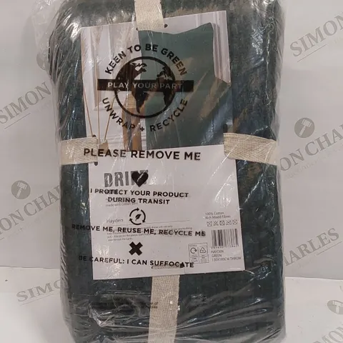 BAGGED PAHOKEE THROW BLANKET - GREEN // SIZE: 130 X 180CM