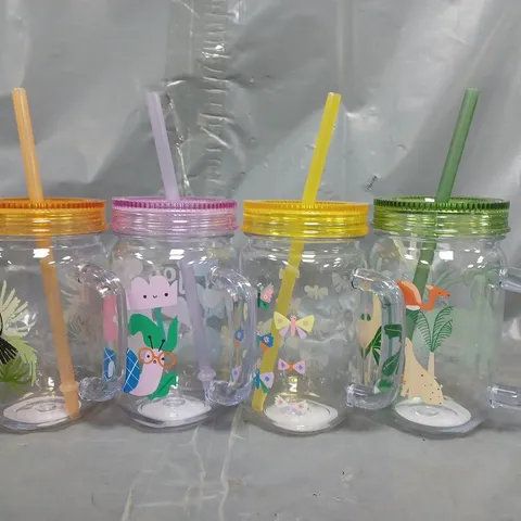 BOX OF APPROXIMATELY 20 ASSORTED HOUSEHOLD ITEMS TO INCLUDE PLASTIC MASON JARS, FIRST WRITING BOOK, ETC - COLLECTION ONLY