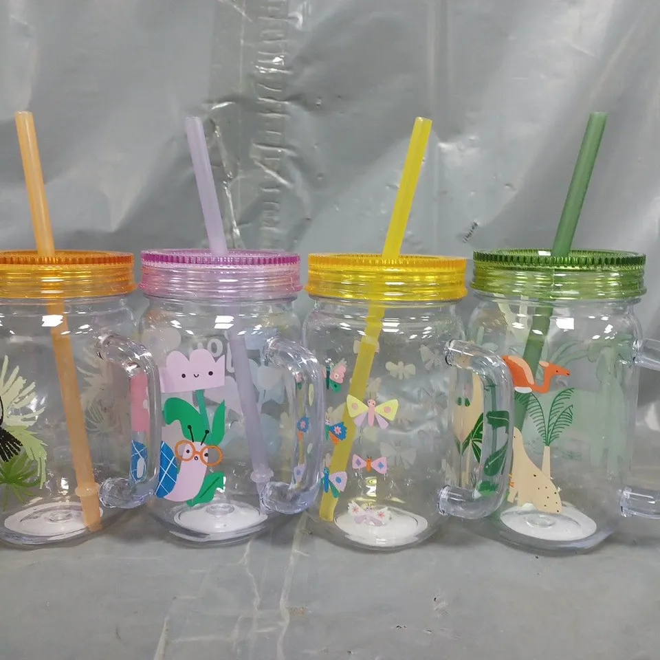 BOX OF APPROXIMATELY 20 ASSORTED HOUSEHOLD ITEMS TO INCLUDE PLASTIC MASON JARS, FIRST WRITING BOOK, ETC - COLLECTION ONLY