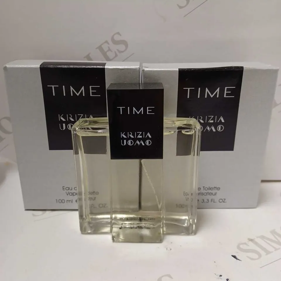 LOT OF 2 X 100ML KRIZIA UOMO TIME EAU DE TOILETTE