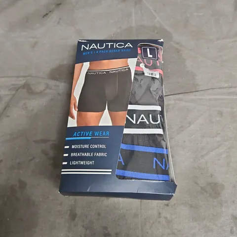 BOXED NAUTICA 4 PACK BOXER BRIEFS IN BACK MULTI SIZE L