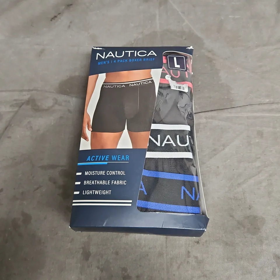 BOXED NAUTICA 4 PACK BOXER BRIEFS IN BACK MULTI SIZE L
