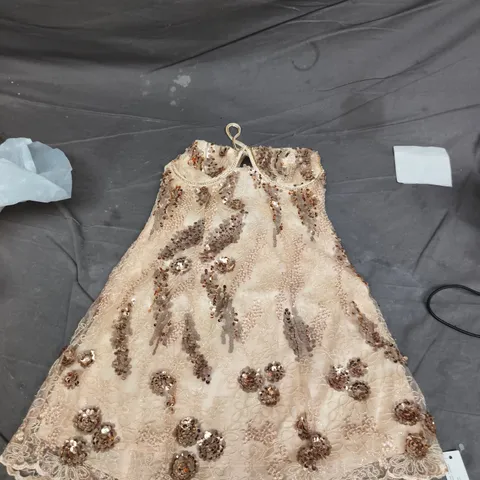 FOR LOVE & LEMONS SEQUIN DRESS – CHAMPAGNE, UK SMALL (S)