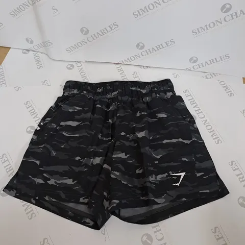GYMSHARK CAMOUFLAGE SHORTS SIZE XS
