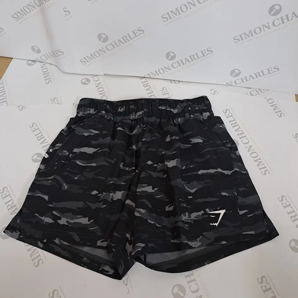 GYMSHARK CAMOUFLAGE SHORTS SIZE XS