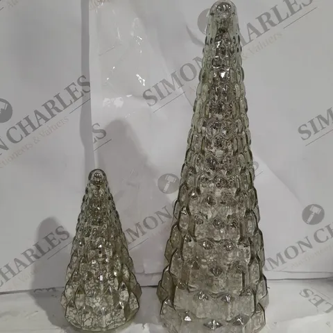 BOXED ALISON CORK SET OF MERCURY GLASS TREES