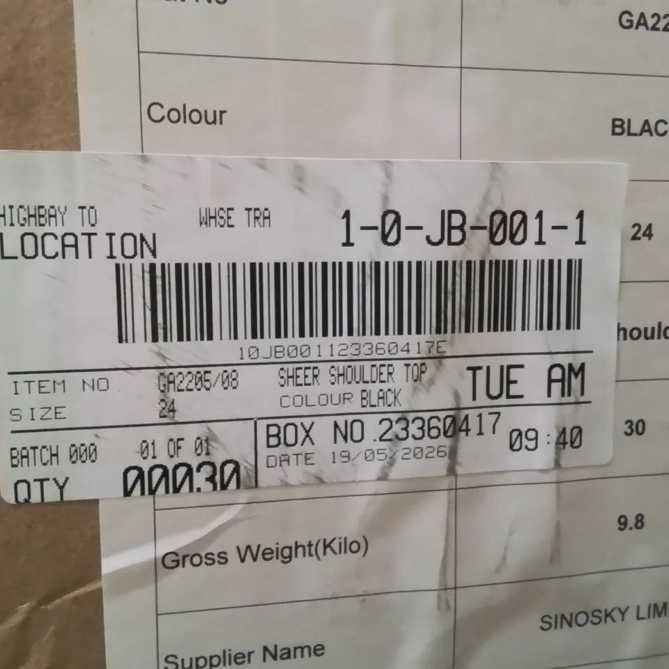 BOXED BRAND NEW APPROXIMATELY 30 SIMPLY BE SHEER SHOULDER TOP BLACK SIZE 24