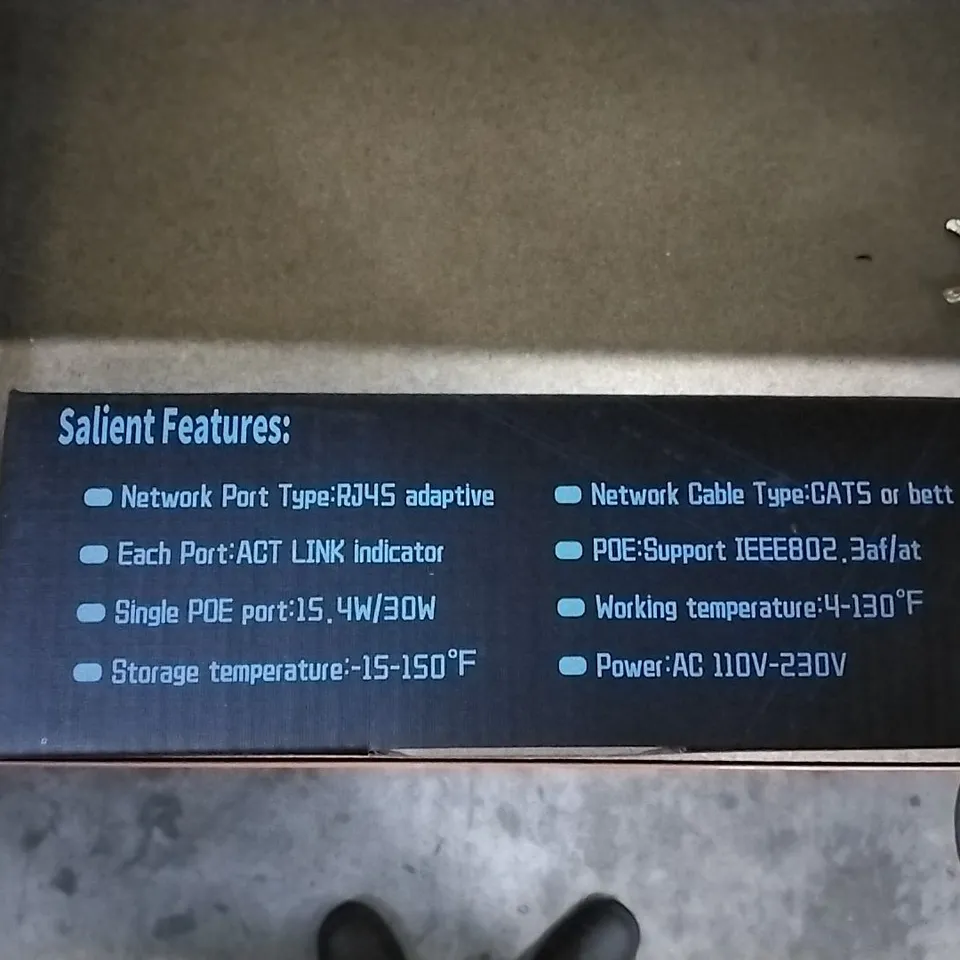 A BOX OF 8 BOXED GIGABIT ETHERNET PORTS