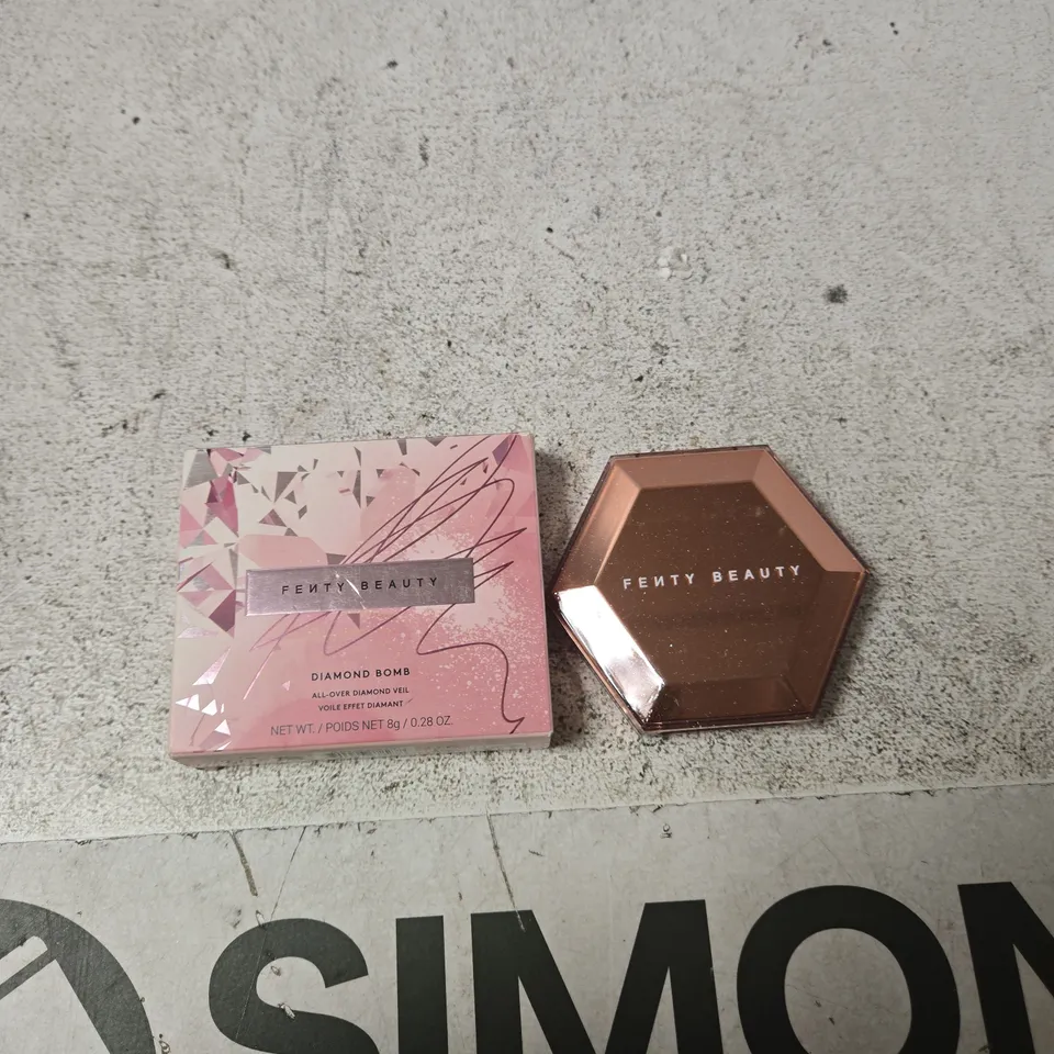 FENTY BEAUTY DIAMOND BOMB ALL-OVER DIAMOND VEIL – PINK POWDER COMPACT (BOXED)