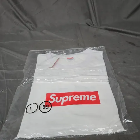 SUPREME WHITE T-SHIRT, MEN’S, UK L – 100% COTTON, MADE IN USA