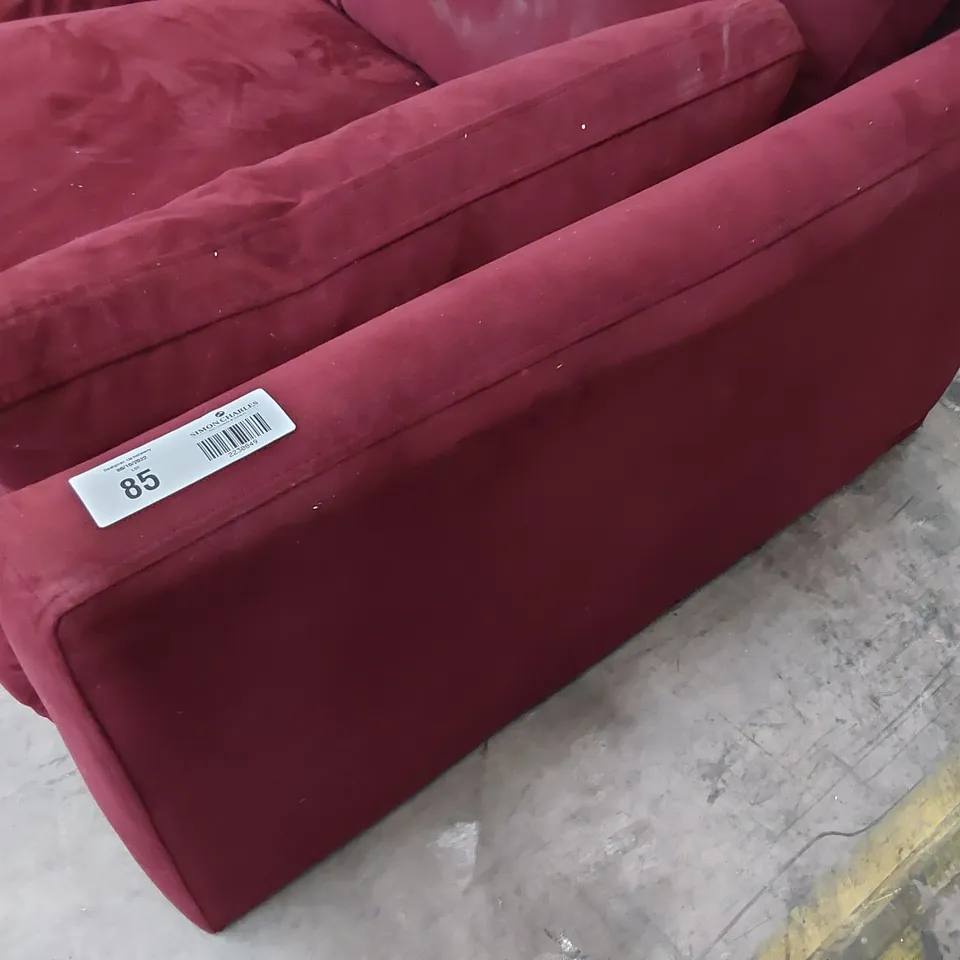 QUALITY BRITISH DESIGNER LOUNGE Co.PALOMINA CHAISE SOFA PLUM PLUSH FABRIC 