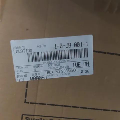 BOX CONTAINING APPROXIMATELY 9x BRAND NEW JD WILLIAMS LIGHT WASH DENIM SHIRT DRESSES - SIZE 22