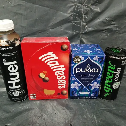 APPROXIMATELY 5 ASSORTED FOOD &DRINK ITEMS TO INCLUDE - HUEL, CHOCOLATE AND JUST FRIES - COLLECTION ONLY 