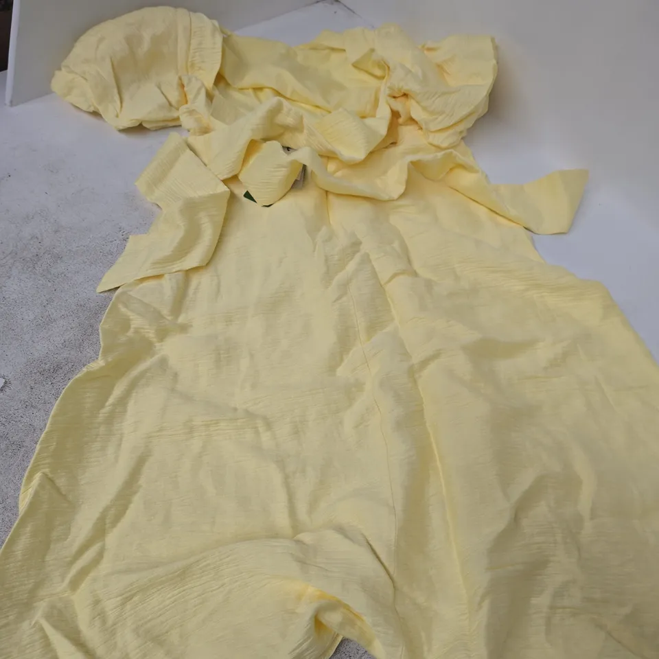 NOBODY'S CHILD YELLOW PETITE ZOLA MIDI DRESS UK12