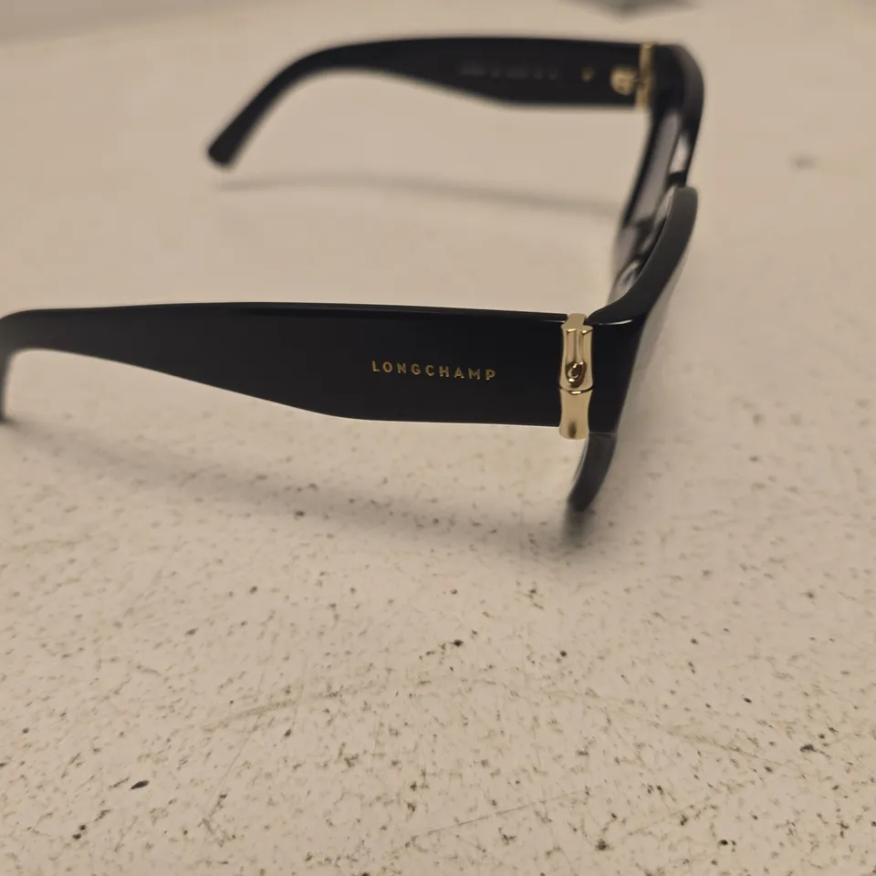 LONGCHAMP SUNGLASSES – BLACK FRAME WITH GOLD-TONE HINGES