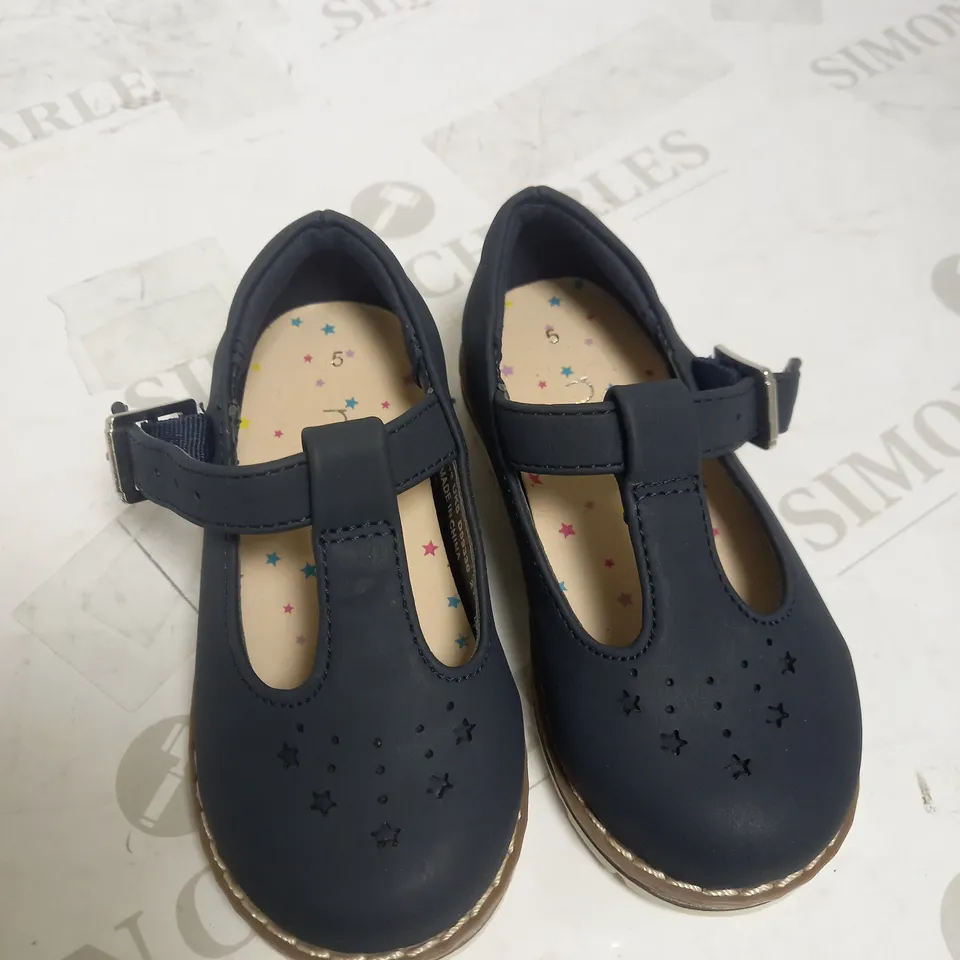 NEXT Star Charm T-Bar Shoes UK C5 NAVY WITH WHITE SOLE