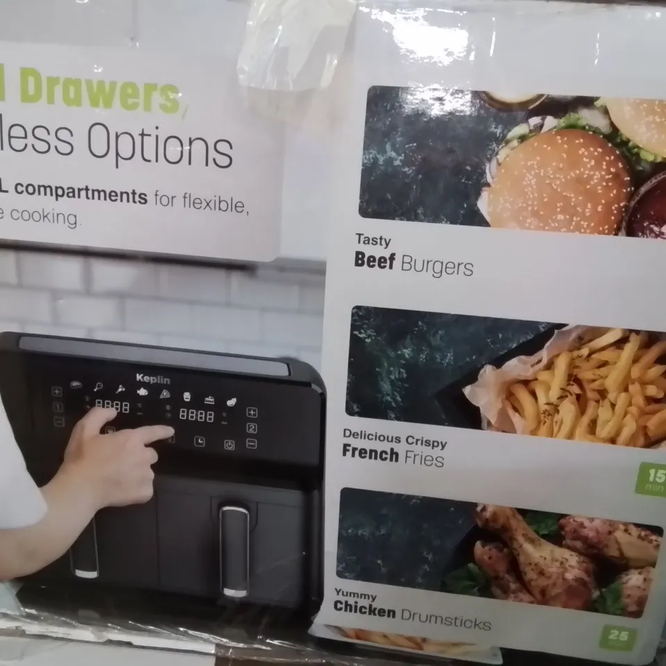BOXED KEPLIN 9 LITRE DUAL DRAWER AIRFRYER