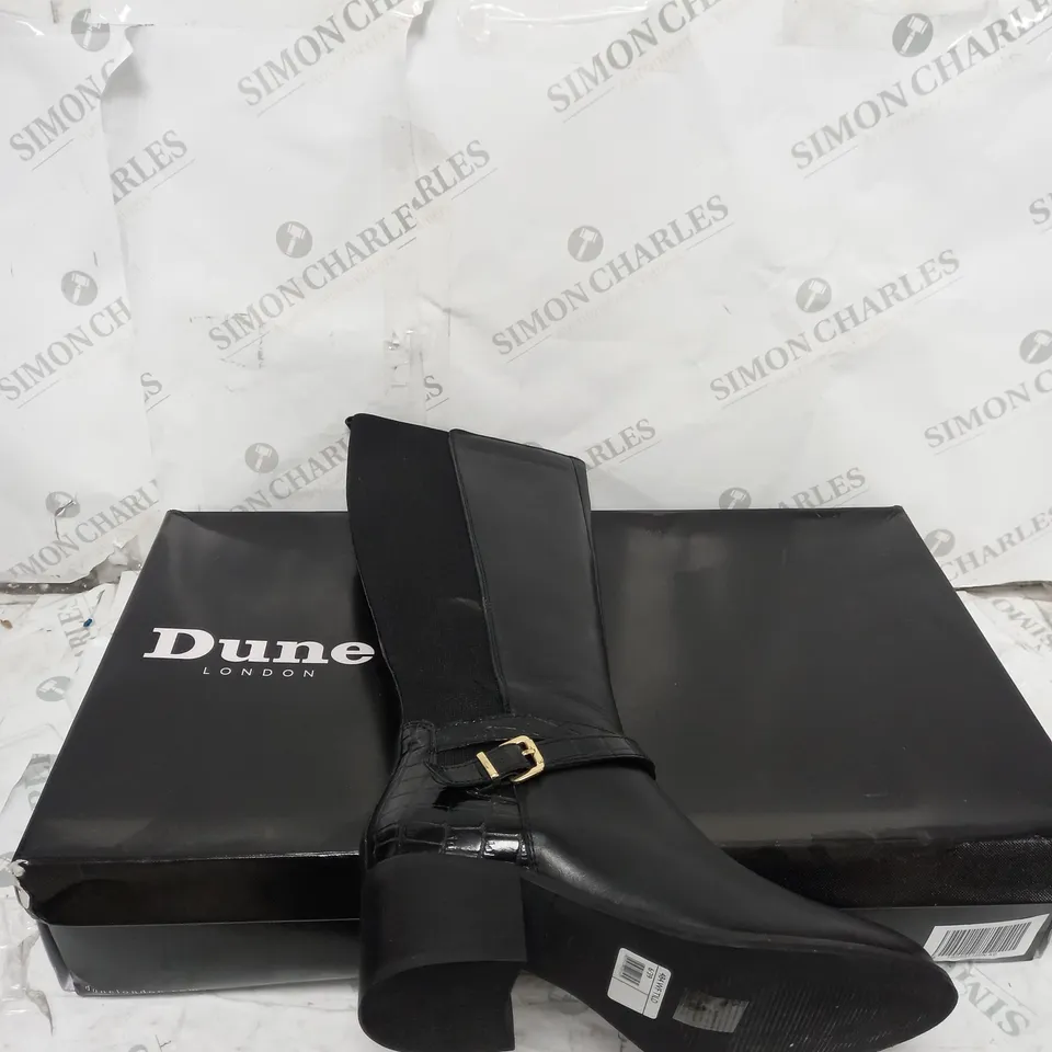 DUNE TILDING BOOT BLACK LEATHER SIZE 6 - BOXED 