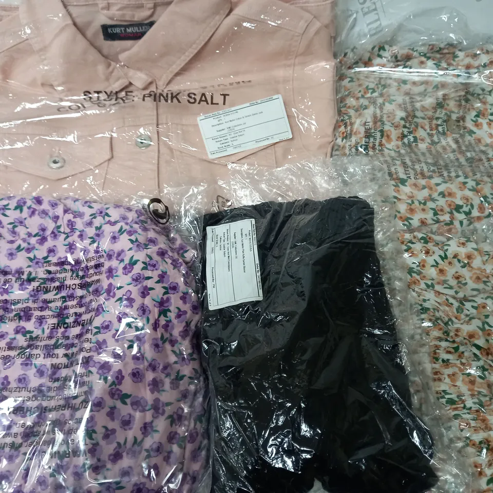 MEDIUM BOX OF ASSORTED CLOTHES TOO COME IN DIFFERENT SIZES AND COLOURS 