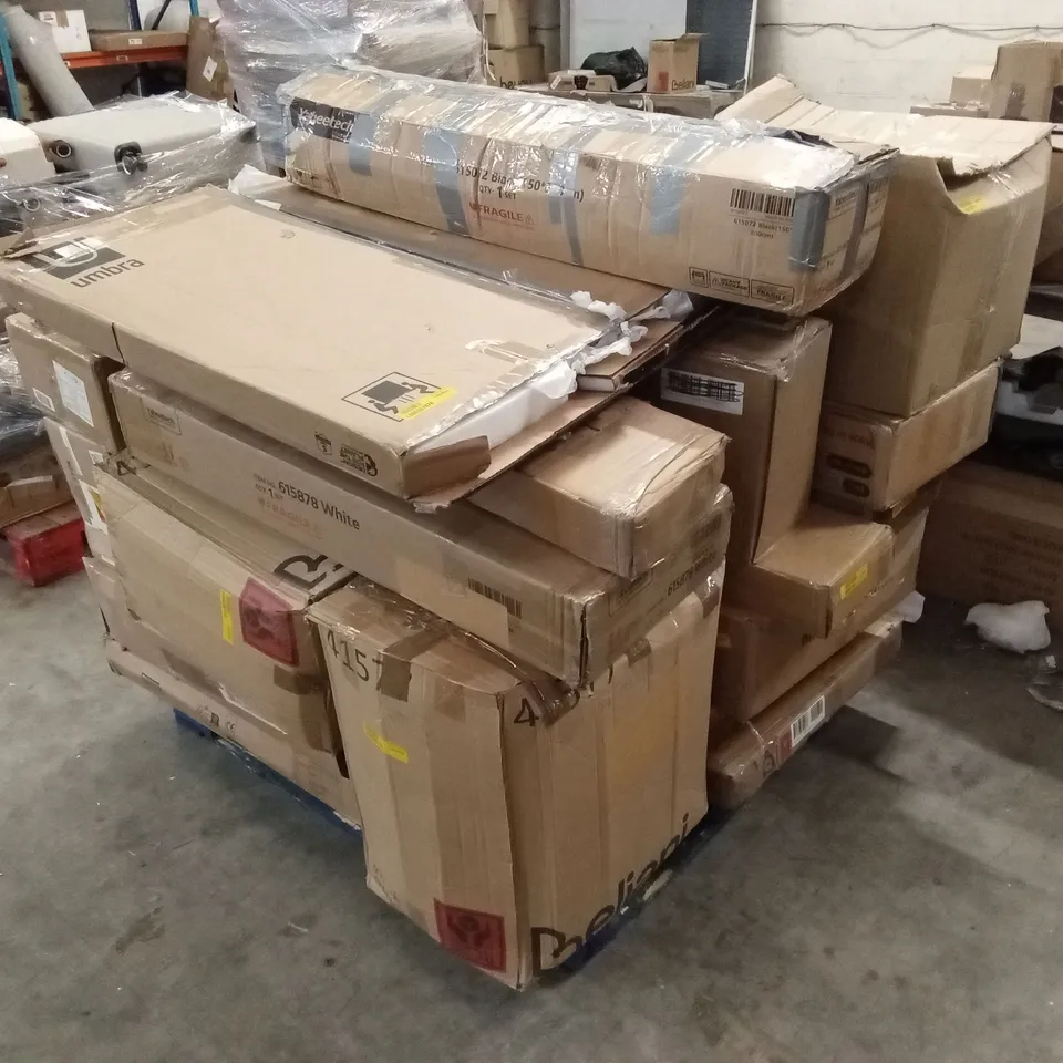 PALLET OF ASSORTED INCOMPLETE FURNITURE PARTS AND PIECES