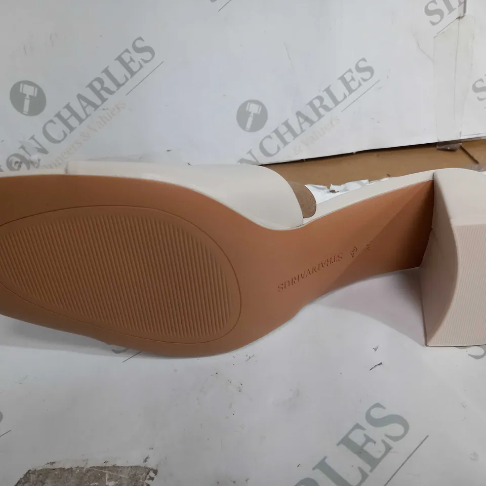 STRADIVARIUS BLOCK HEEL SHOES, CREAM - SIZE 7