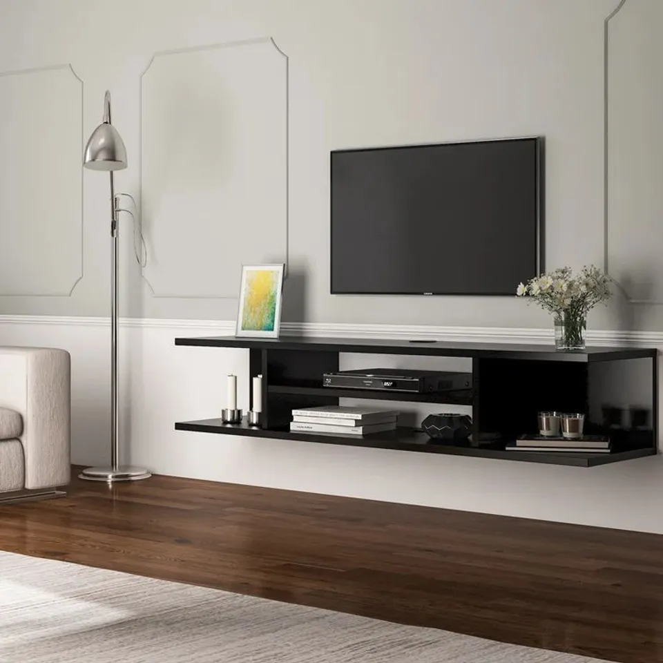 BOXED FLOATING TV STAND FOR TV'S UP TO 55"