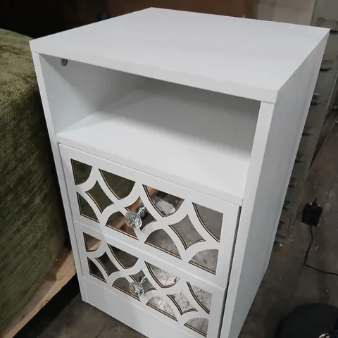BOWEN ADREILLE 2 DRAWER BEDSIDE TABLE WHITE