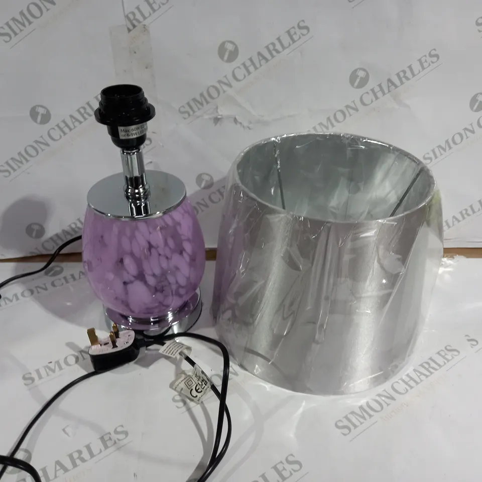 PURPLE AND SILVER TABLE LAMP