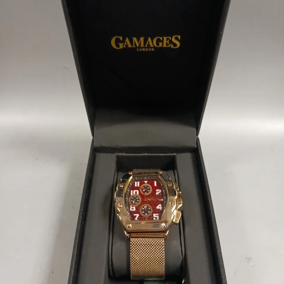 GAMAGES DIMENSIONAL ROSE DIAL WATCH 
