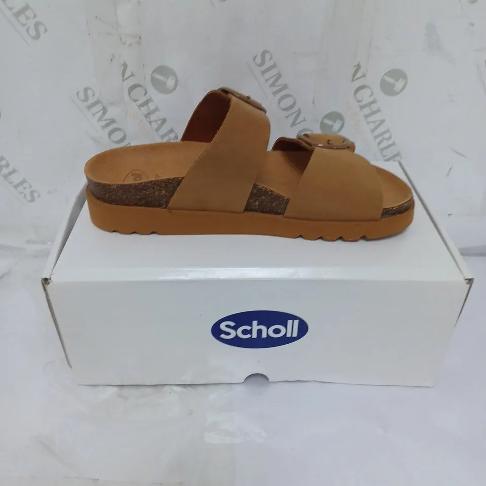 BOXED SCHOLL SOFTSTEP LADIES SANDALS BUCKLE FASTENING SIZE 6 TAN