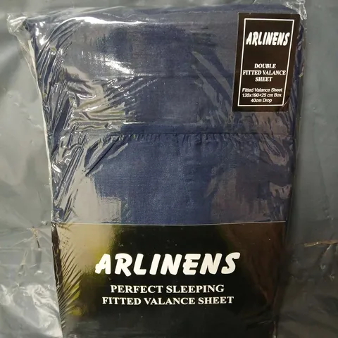 ARLINENS DOUBLE FITTED VALANCE SHEET IN NAVY