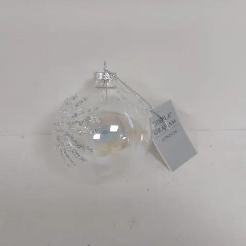 LOT OF 6 BRAND NEW GISELLA GRAHAM CLEAR SNOWFLAKE BAUBLE TREE DECORATIONS