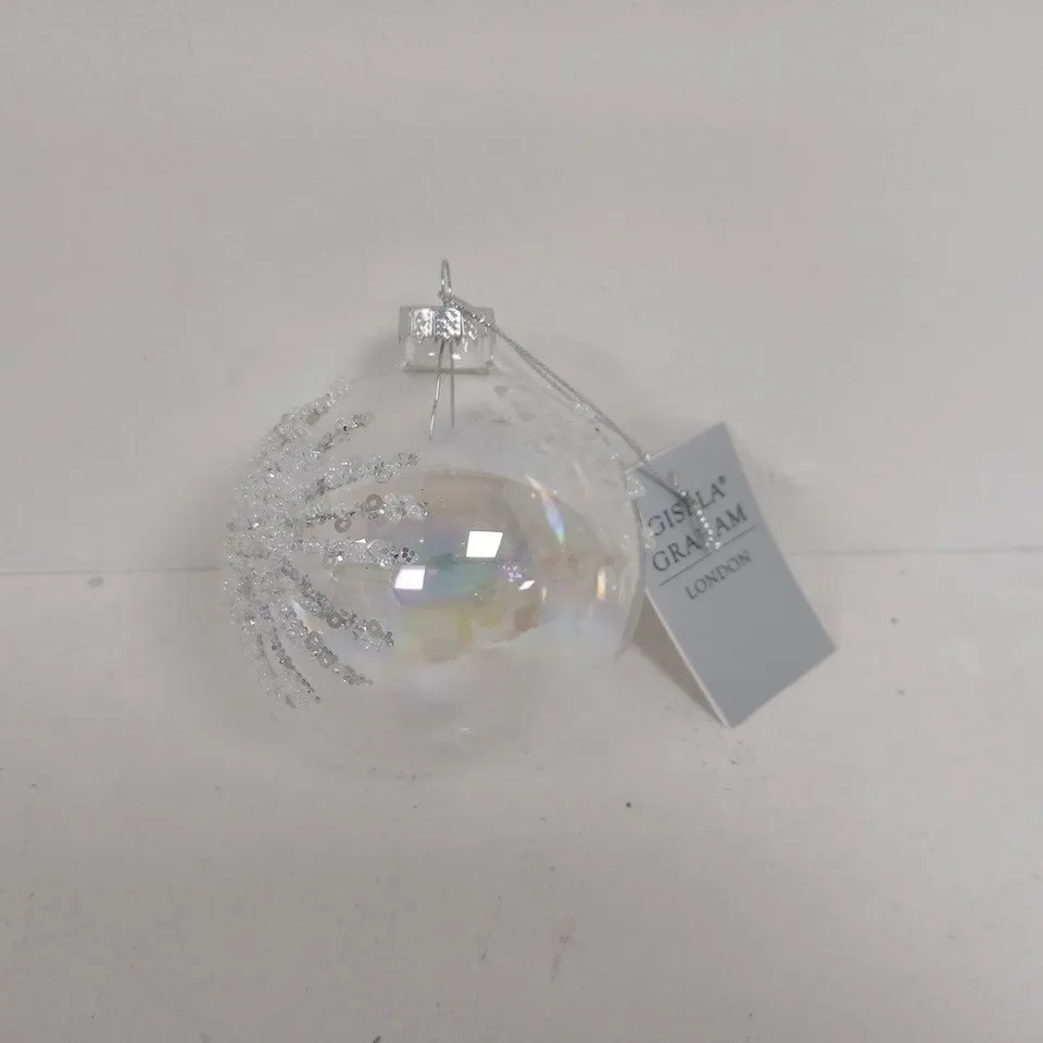 LOT OF 6 BRAND NEW GISELLA GRAHAM CLEAR SNOWFLAKE BAUBLE TREE DECORATIONS
