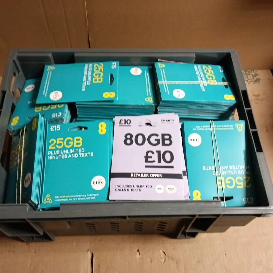 LARGE QUANTITY OF ASSORTED SIM CARDS TO INCLUDE EE & SMARTY