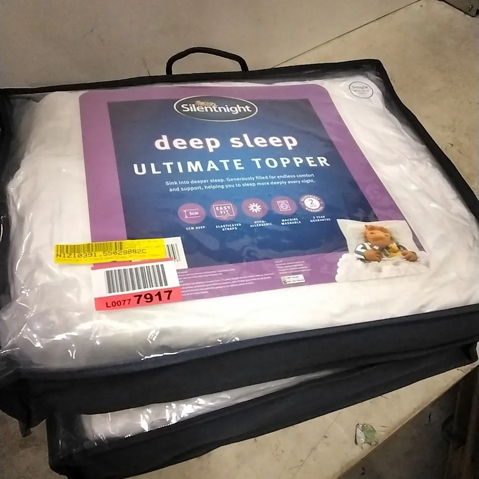 BAGGED SILENTNIGHT ULTIMATE DEEP SLEEP MATTRESS TOPPER SINGLE APPROX. 90X193CM (X2)
