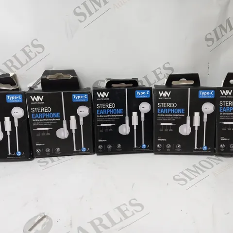 BOX OF APPROX 30 WHITE NOISE STEREO WIRED EAR PHONES