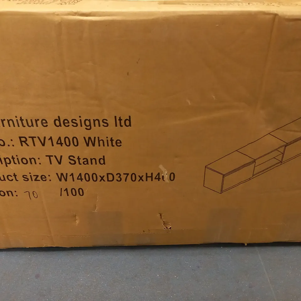 MMT FURNITURE TV STAND WHITE- COLLECTION ONLY