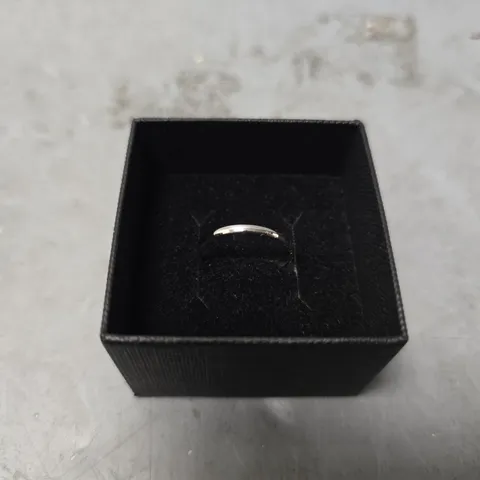 THE LOVE COLLECTION 9CT WHITE GOLD 2MM HEAVY D SHAPE BAND - SIZE UNSPECIFIED 