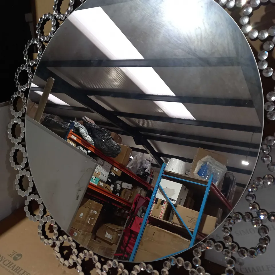  JM BY JULIEN MACDONALD CIRCULAR CRYSTAL WALL MIRROR - COLLECTION ONLY 