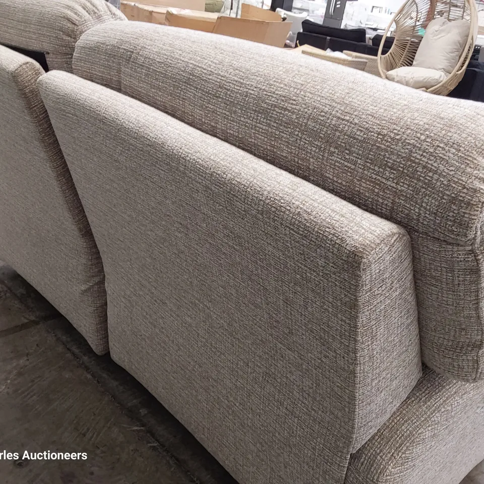 QUALITY BRITISH DESIGNER G PLAN STRATFORD POWER RECLINING TWO SEATER SOFA LOOM SHALE FABRIC 