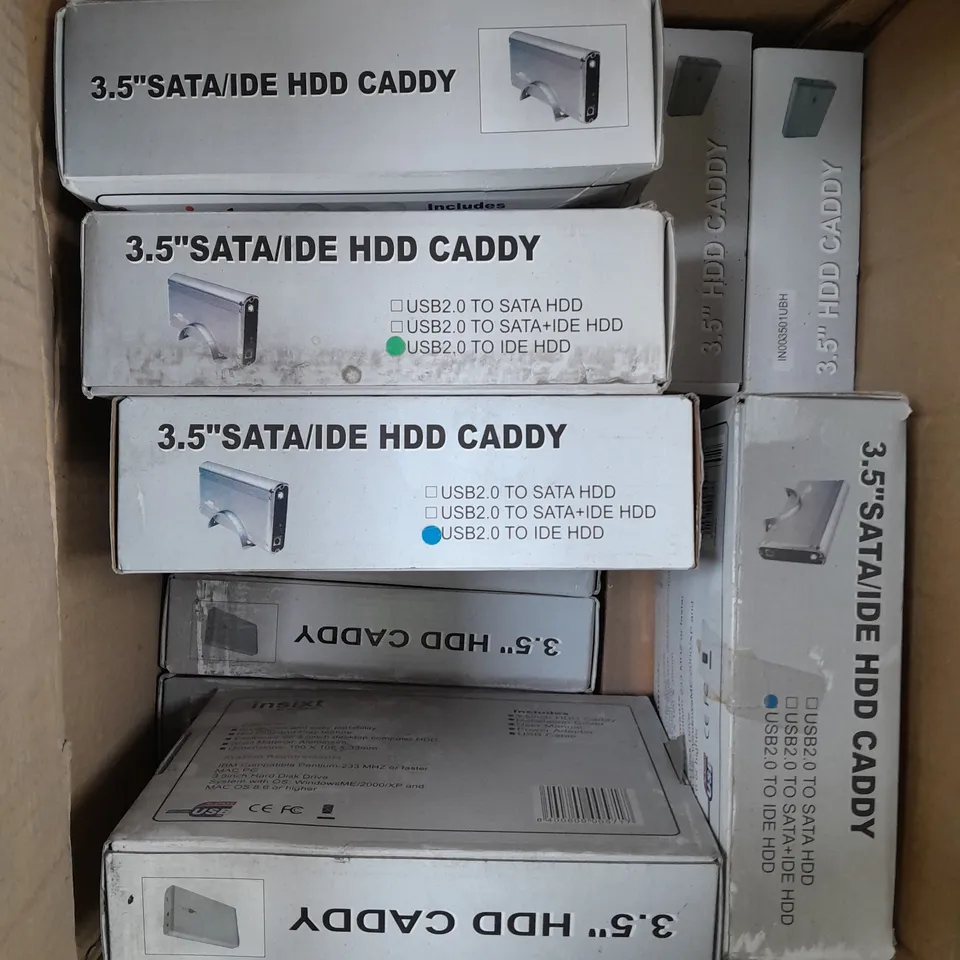 APPROXIMATELY 10 BOXED DYNAMODE 3.5" SATA/IDE HDD CADDIES 