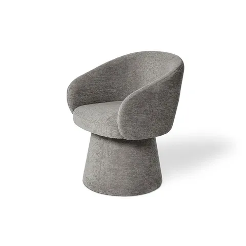 BOXED DUKE TWIST UPHOLSTERED LOW BACK DINING ARMCHAIR BOUCLE, 48cm SEATING HEIGHT - GREY (1 BOX)