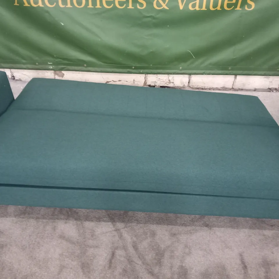 DESIGNER TEAL FABRIC CLICK CLACK SOFABED